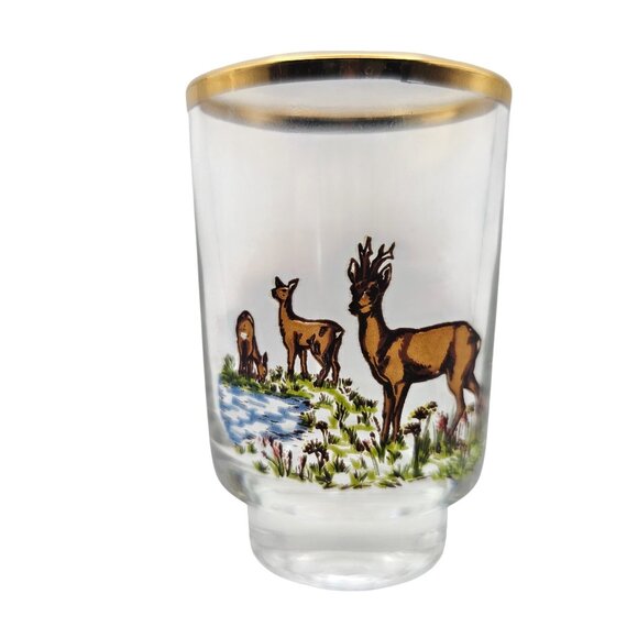 Vintage Ruhrglas Wildlife Shot Glasses Set Of 6 With Gold Rim Wildlife - Picture 10 of 12